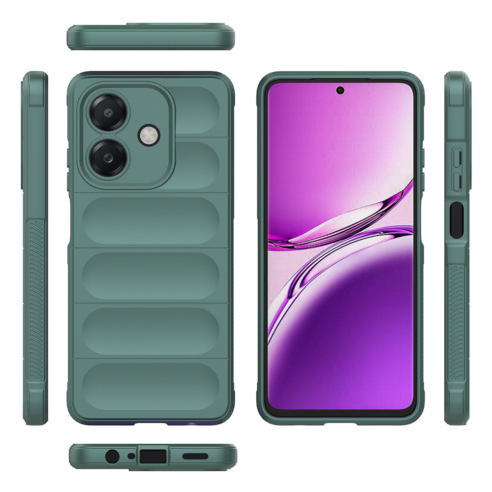 Oppo A3 Kılıf Esnek TPU Oyuklu Arka Yüzey Tasarımlı Zore Etnik Silikon Kapak Siyah