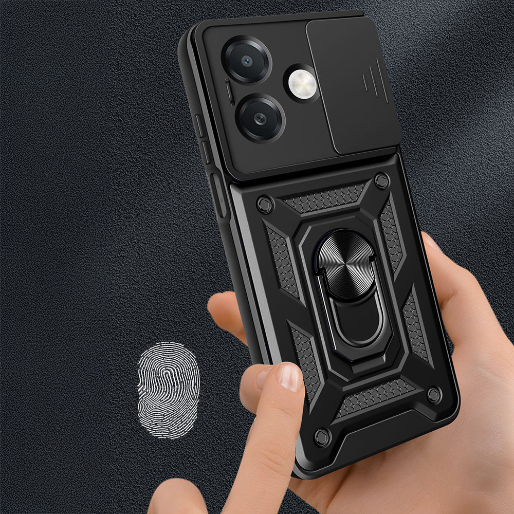 Oppo A3x 4G Case Magnetic Stand Camera Protection Zore Sliding Vega Cover Blue