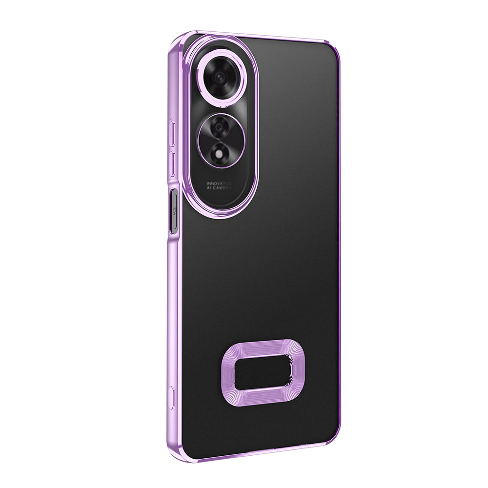 Oppo A60 Kılıf Kamera Korumalı Logo Gösteren Zore Omega Kapak Gümüş