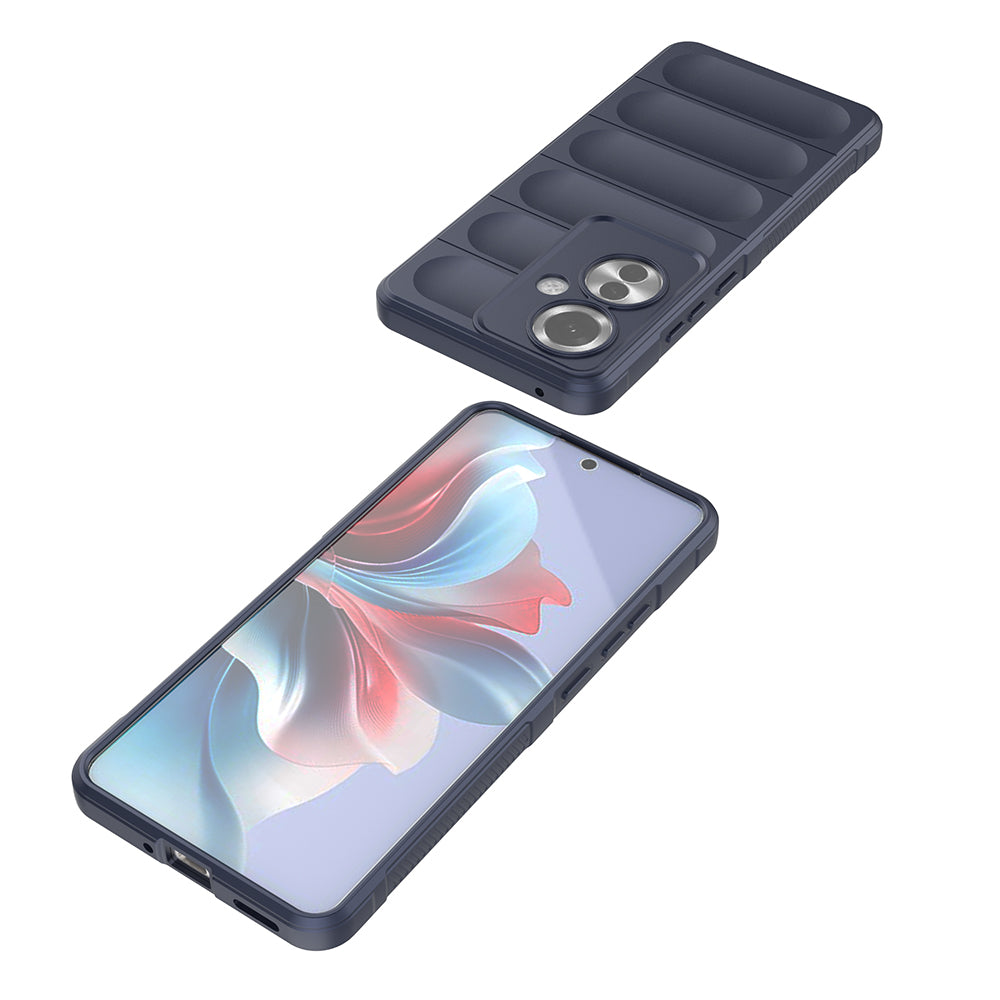 Oppo Reno 11F 5G Kılıf Esnek TPU Oyuklu Arka Yüzey Tasarımlı Zore Etnik Silikon Kapak Koyu Yeşil