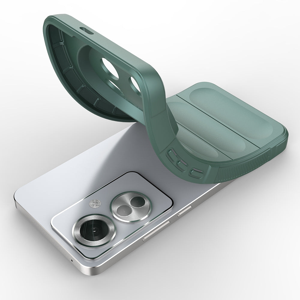 Oppo Reno 11F 5G Kılıf Esnek TPU Oyuklu Arka Yüzey Tasarımlı Zore Etnik Silikon Kapak Siyah