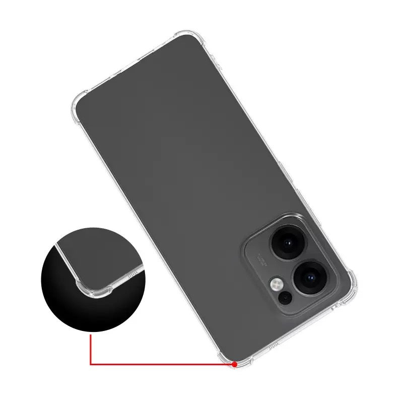 Oppo Reno 14F 5G Kılıf Zore 2mm Anti Shock Silikon Şeffaf