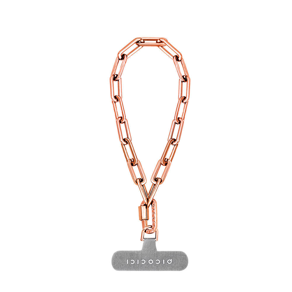 Picocici Black Stone Design 3D Butterfly Phone Wrist Strap Chain Rose Gold