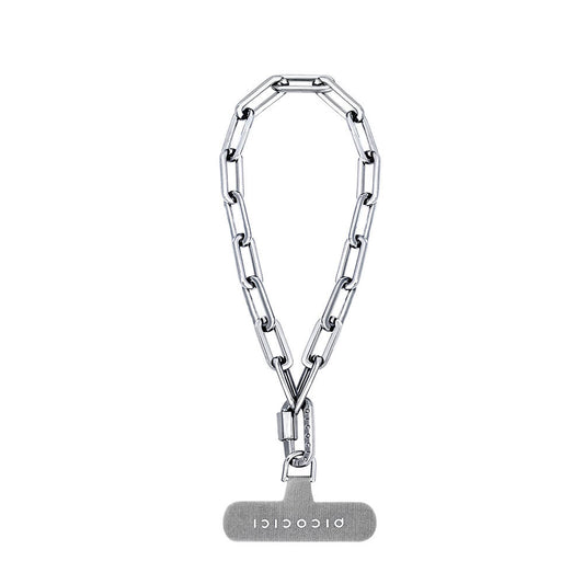 Picocici Black Stone Design 3D Butterfly Phone Wrist Strap Chain in Silver