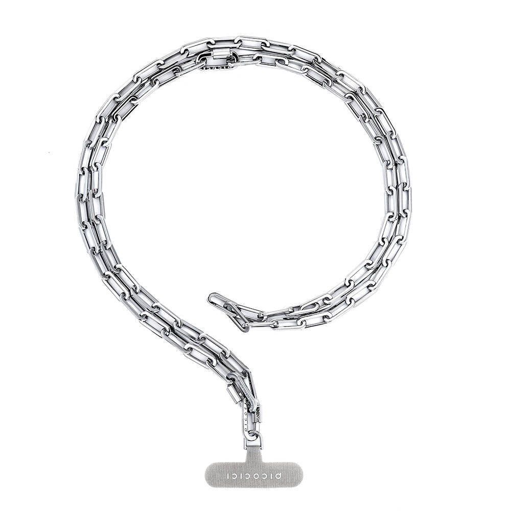 Picocici Black Stone Design 3D Butterfly Phone Wrist Strap Chain in Silver