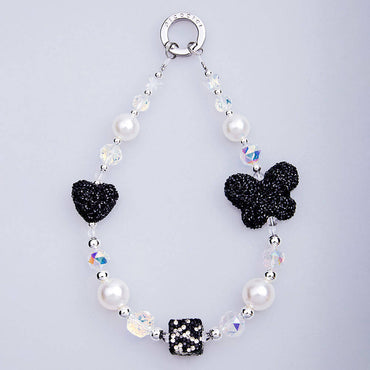 Picocici Black Stone Design 3D Butterfly Phone Wrist Strap Black