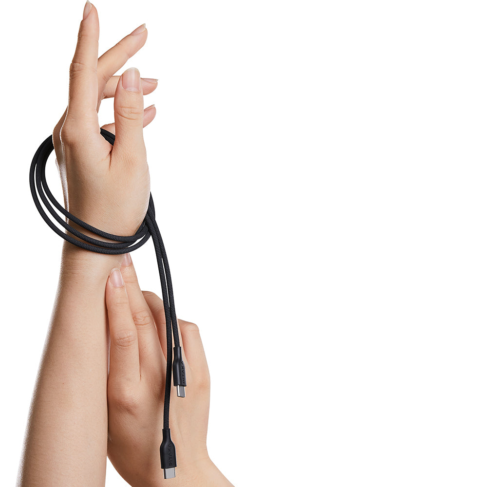 Pitaka Flex Braided Örgülü Tasarımlı Type-C to Type-C PD Data ve Şarj Kablosu 60W 1.2M Beyaz