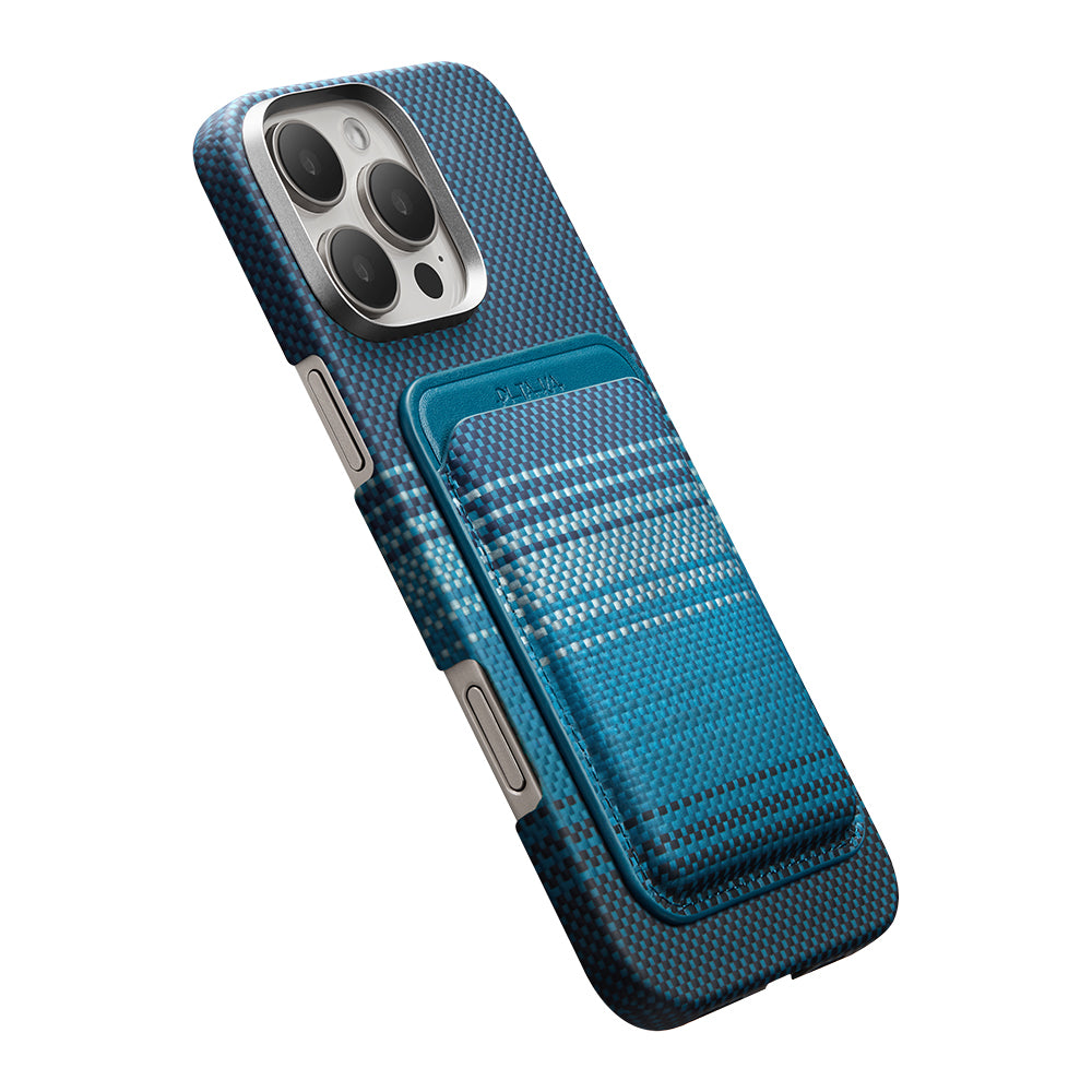 Pitaka Magnetic Woven Series Aramid Fiber Magnetic Card Holder Blue