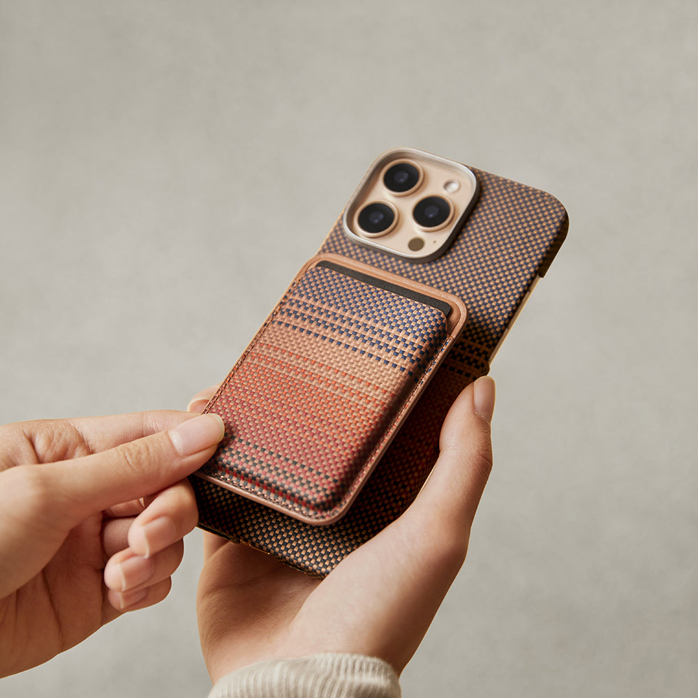 Pitaka Magnetic Woven Series Aramid Fiber Magnetic Card Holder Brown