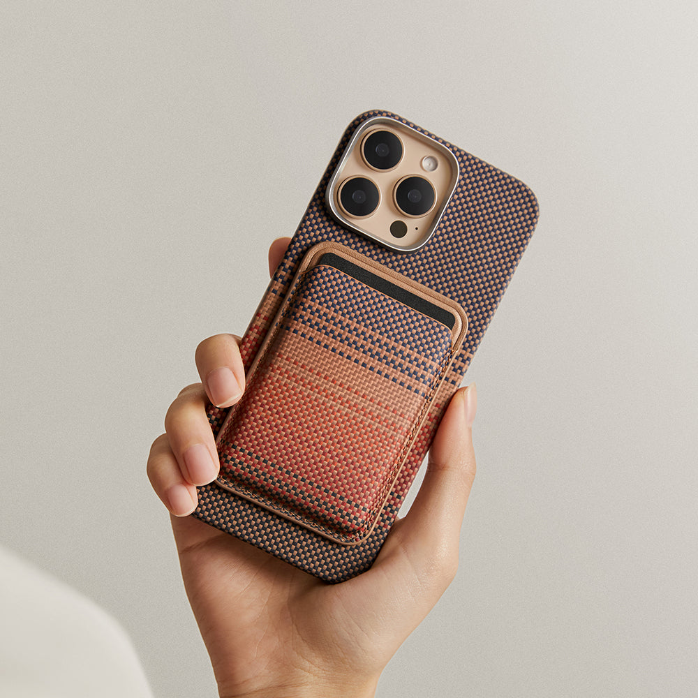 Pitaka Magnetic Woven Serisi Aramid Fiber Magnetik Kartlık Kahverengi