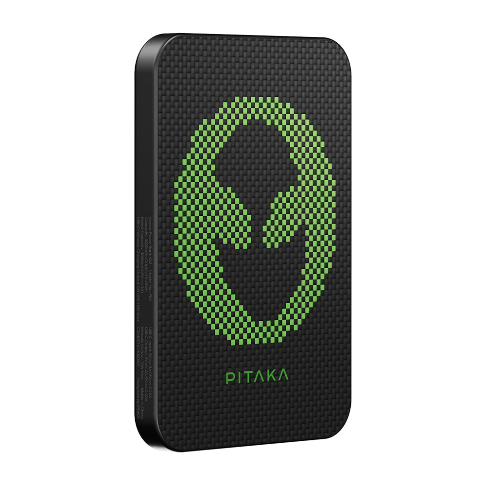 Pitaka Tactile Woven Aramid Fiber M-Safe Powerbank 15W 5000mAh Brown with Qi2 Charging Technology