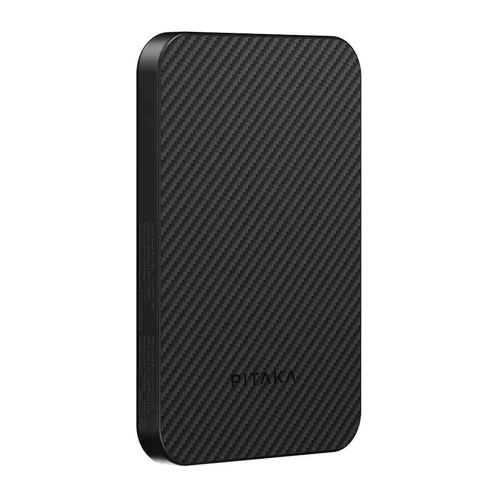 Pitaka Tactile Woven Aramid Fiber M-Safe Powerbank 15W 5000mAh Brown with Qi2 Charging Technology