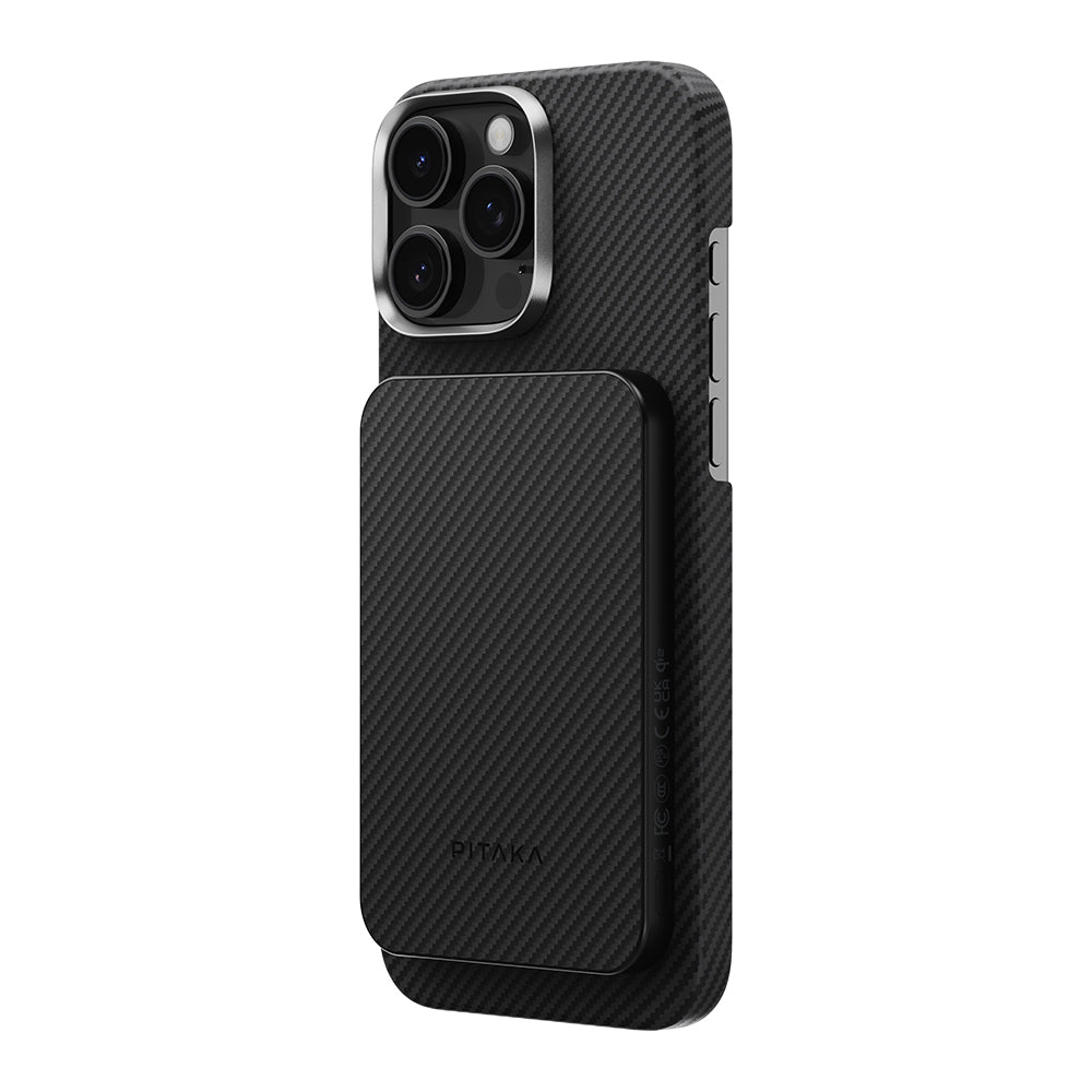 Pitaka Tactile Woven Qi2 Şarj Teknolojili Aramid Fiber M-Safe Powerbank 15W 5000mAh Kahverengi