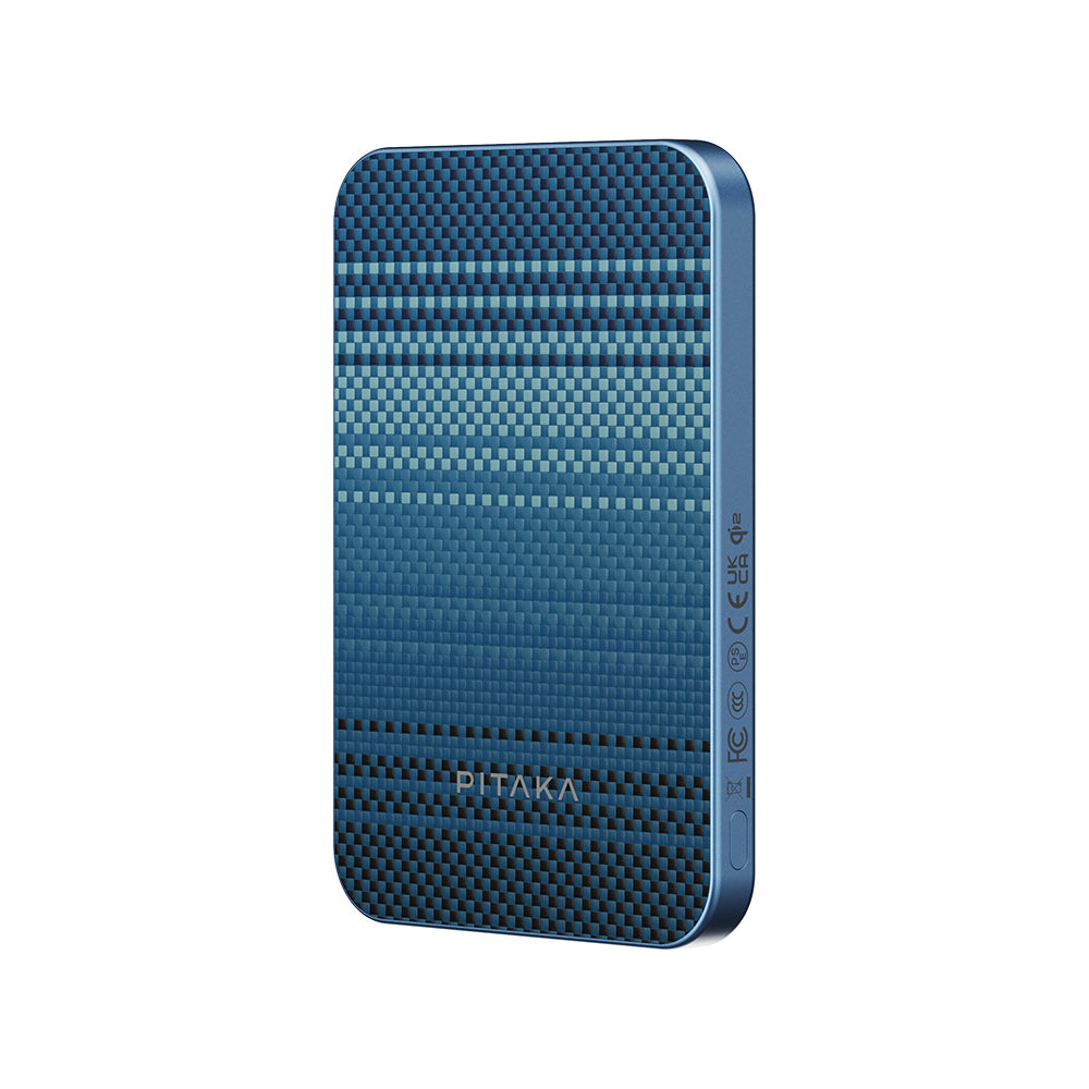 Pitaka Tactile Woven Aramid Fiber M-Safe Powerbank 15W 5000mAh Brown with Qi2 Charging Technology