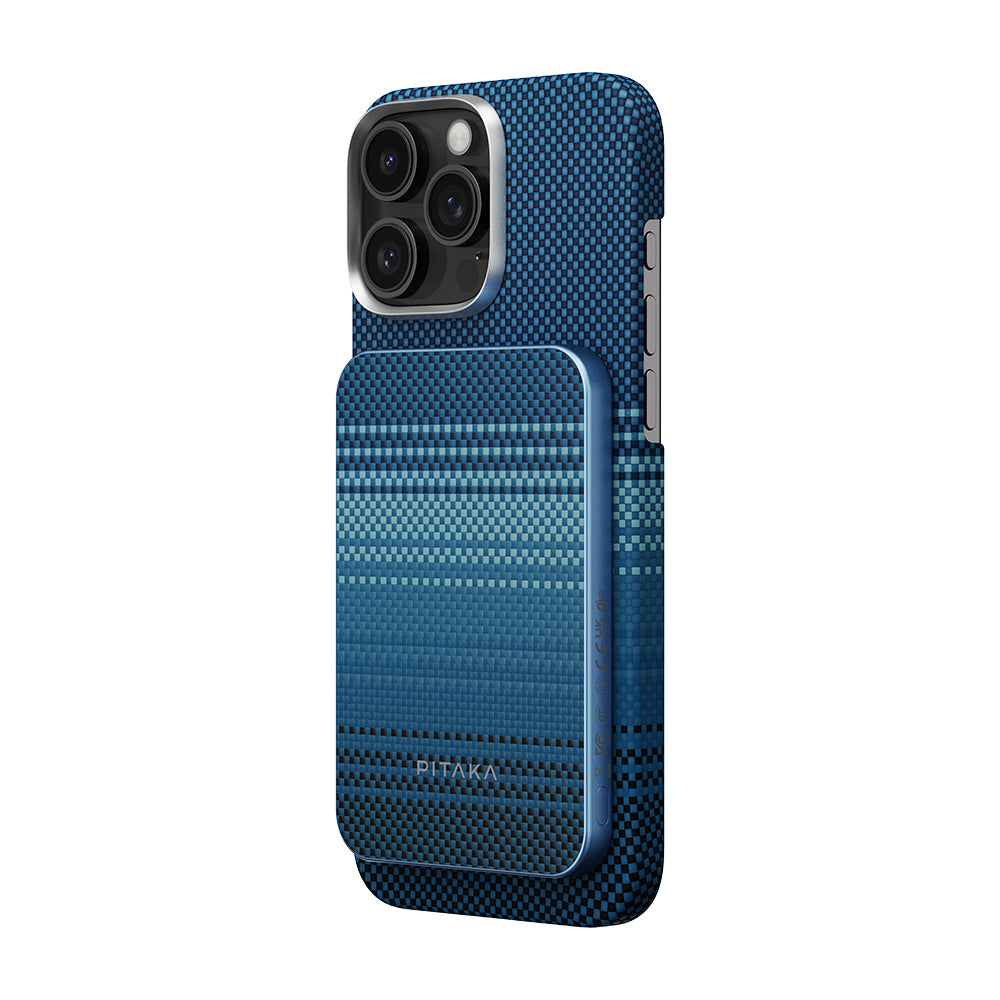 Pitaka Tactile Woven Qi2 Şarj Teknolojili Aramid Fiber M-Safe Powerbank 15W 5000mAh Siyah-Yeşil