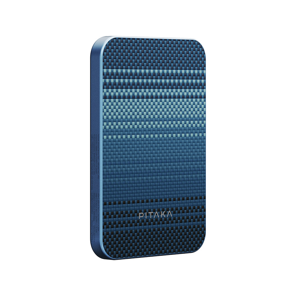 Pitaka Tactile Woven Aramid Fiber M-Safe Powerbank 15W 5000mAh Black with Qi2 Charging Technology