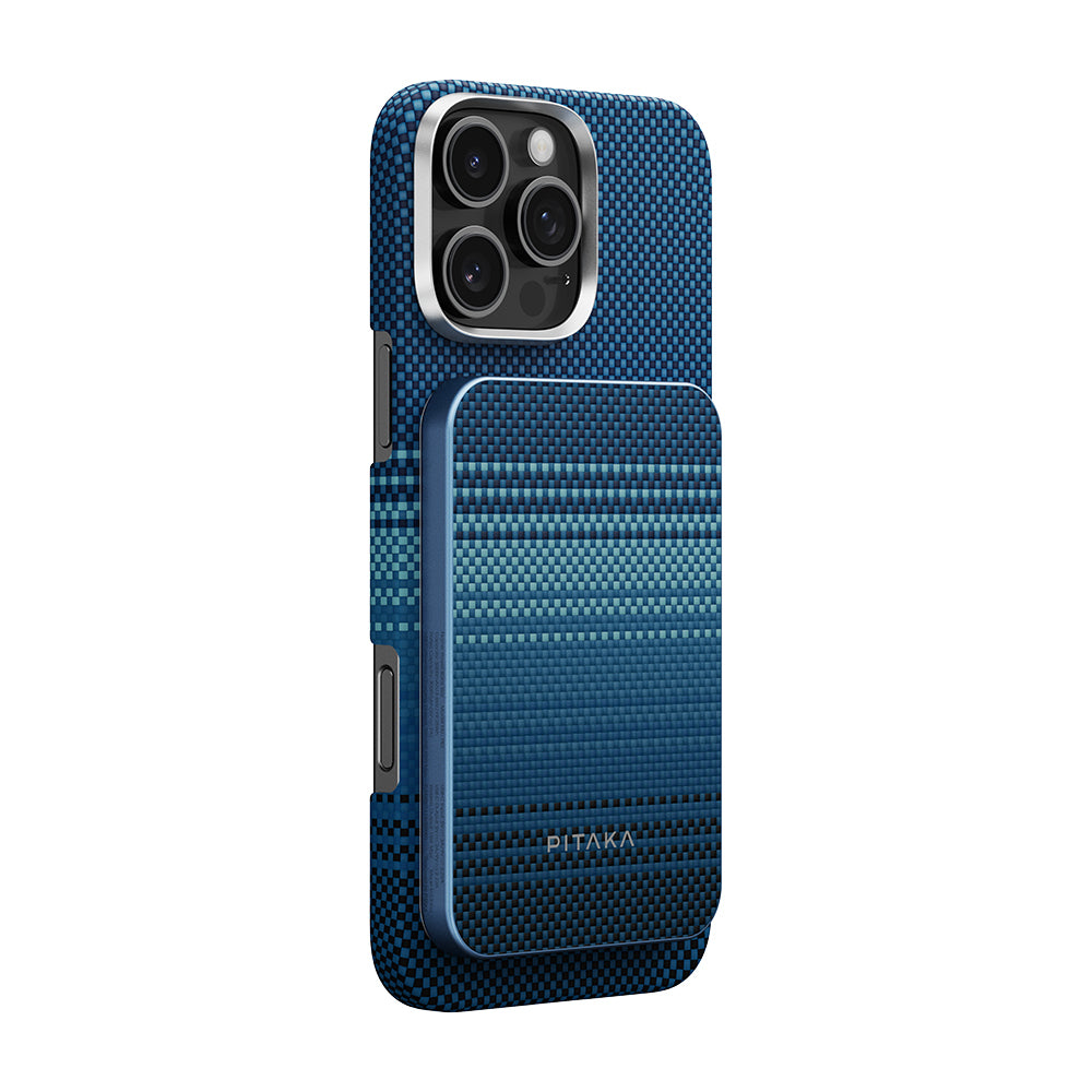 Pitaka Tactile Woven Aramid Fiber M-Safe Powerbank 15W 5000mAh Brown with Qi2 Charging Technology