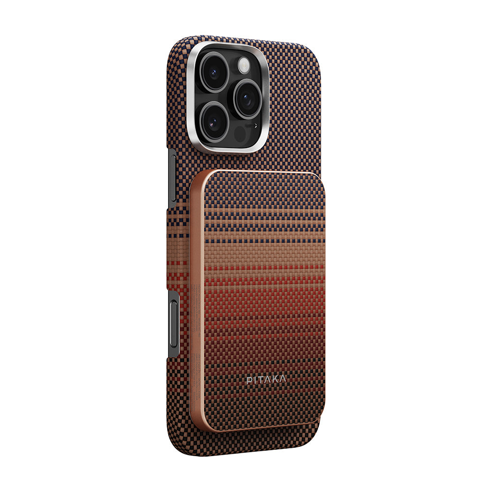 Pitaka Tactile Woven Aramid Fiber M-Safe Powerbank 15W 5000mAh Brown with Qi2 Charging Technology