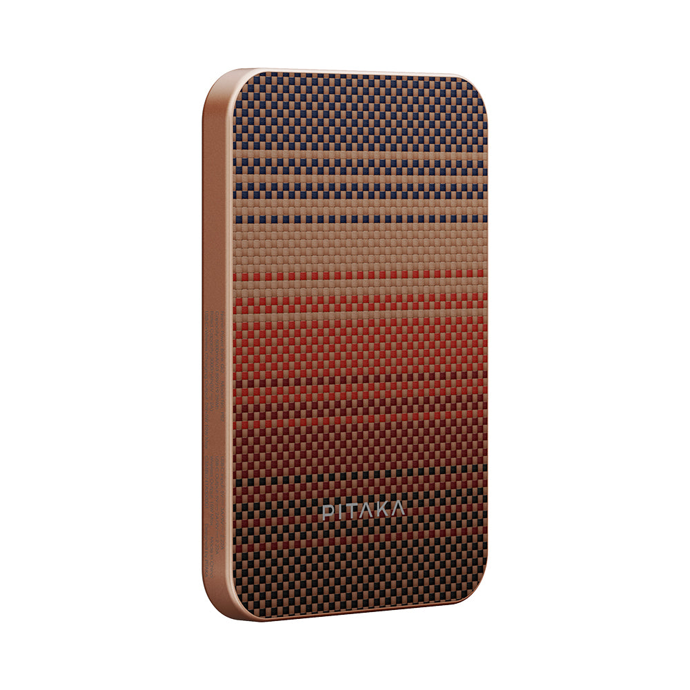 Pitaka Tactile Woven Aramid Fiber M-Safe Powerbank 15W 5000mAh Black with Qi2 Charging Technology