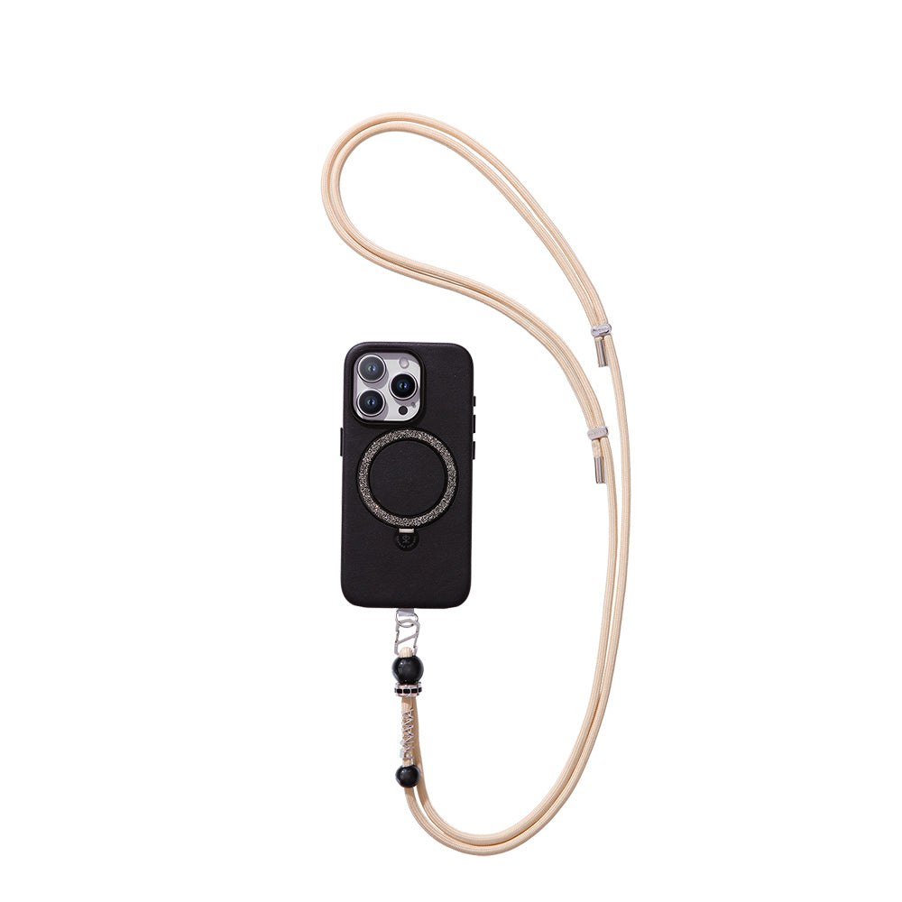Pynana Charm Series 2 in 1 Rope Phone Lanyard Cream
