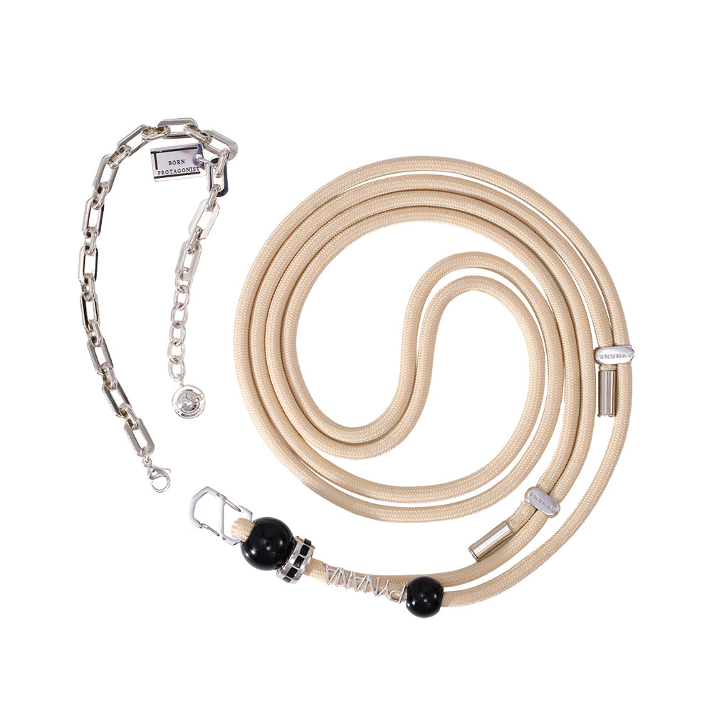 Pynana Charm Series 2 in 1 Rope Phone Lanyard Cream