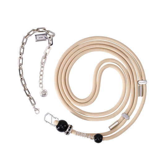 Pynana Charm Series 2 in 1 Rope Phone Lanyard Cream
