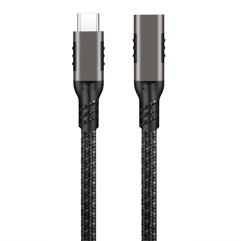 Qgeem Extension USB3.2 Type-C PD Uzatma Kablosu 100W 20Gbps 4K@60Hz 3 Metre Siyah