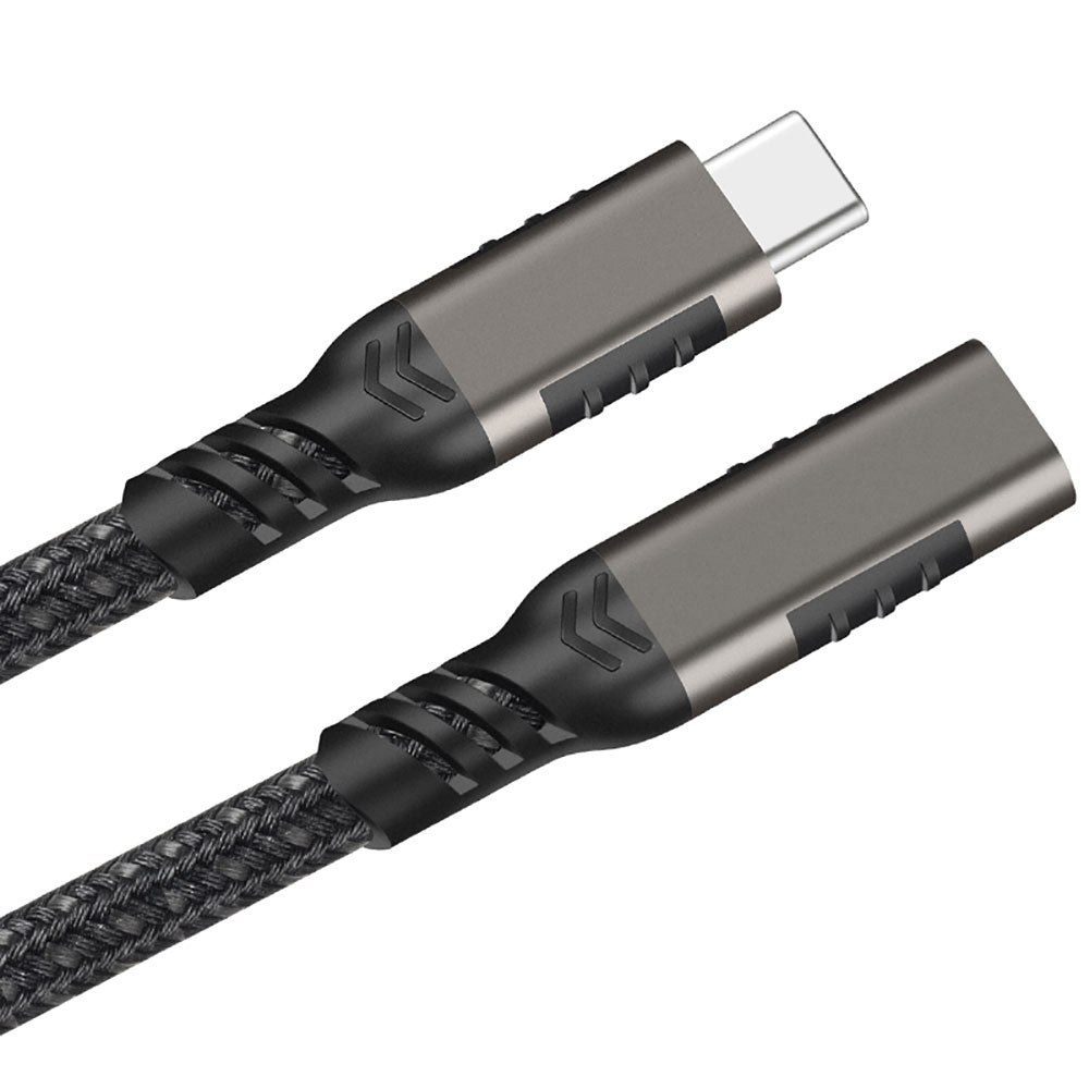 Qgeem Extension USB3.2 Type-C PD Uzatma Kablosu 100W 20Gbps 4K@60Hz 3 Metre Siyah
