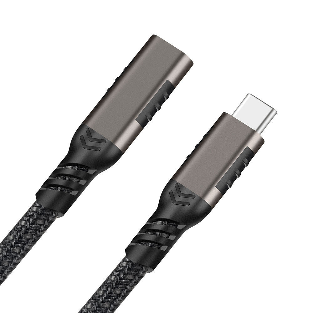 Qgeem Extension USB3.2 Type-C PD Uzatma Kablosu 100W 20Gbps 4K@60Hz 3 Metre Siyah