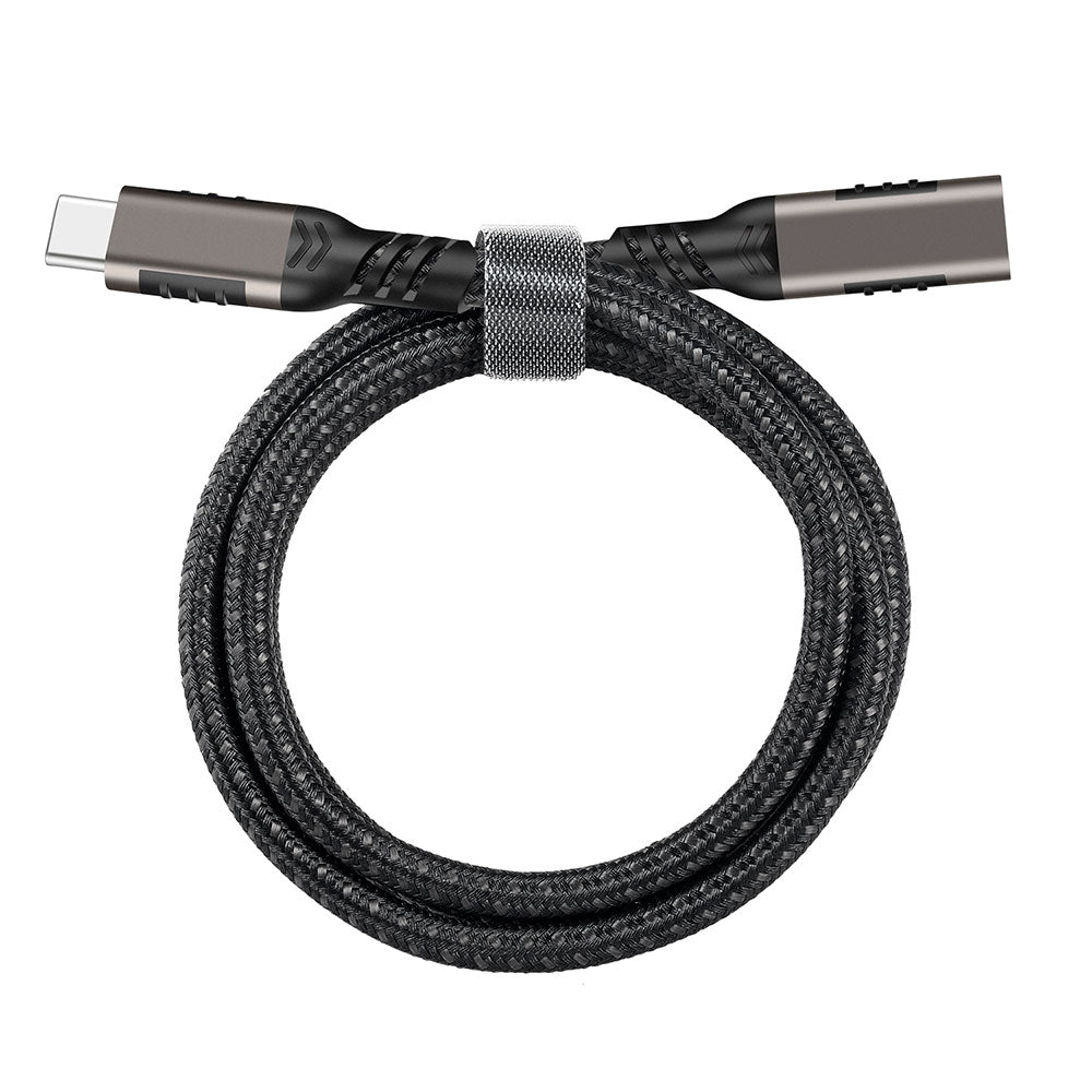 Qgeem Extension USB3.2 Type-C PD Uzatma Kablosu 100W 20Gbps 4K@60Hz 3 Metre Siyah