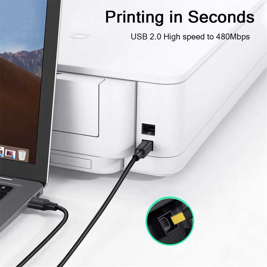 Qgeem QG-CVQ23 Usb Type-A To Usb Type-B Kablo 3.05M Siyah