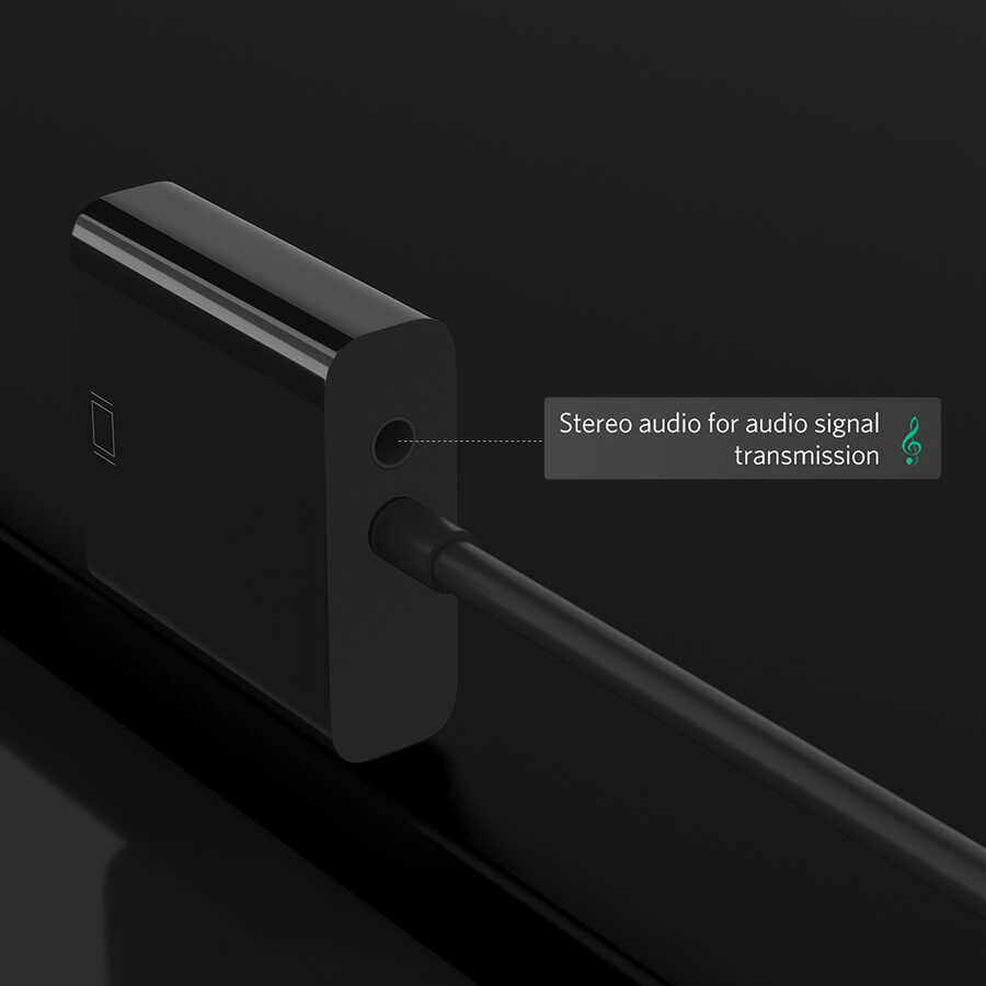 Qgeem QG-HD08 HDMI To VGA Dönüştürücü Siyah