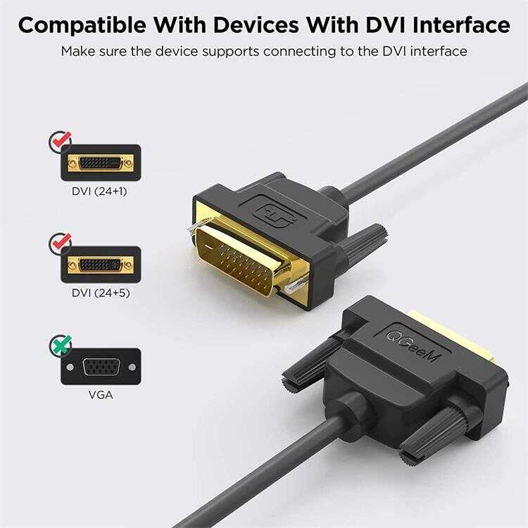 Qgeem QG-HD15 DVI Kablo 0.91M Siyah