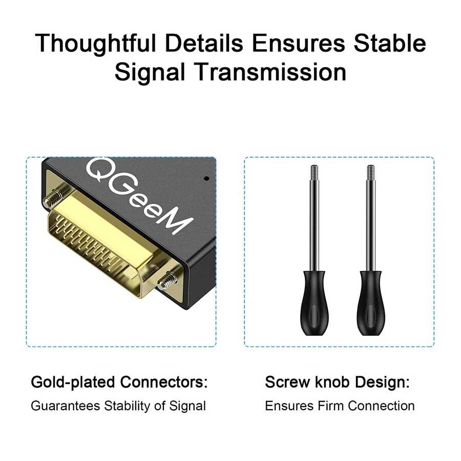 Qgeem QG-HD28 DVI To Display Port Kablo Siyah