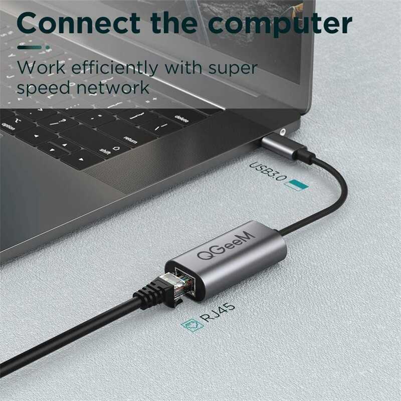 Qgeem QG-UA05 Usb To RJ45 Dönüştürücü Siyah