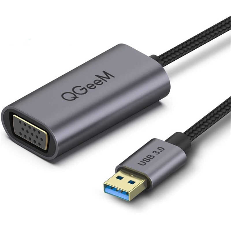 Qgeem QG-UA07 Usb To VGA Dönüştürücü Siyah