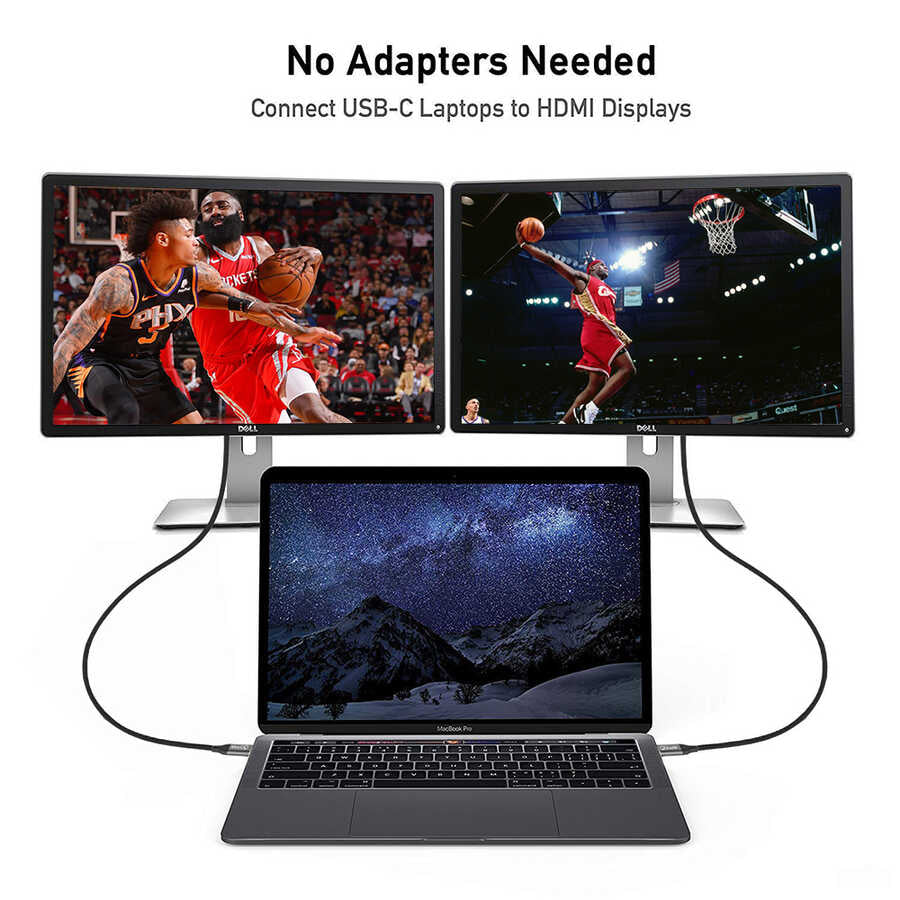 Qgeem QG-UA10 Type-C To HDMI Kablo Siyah