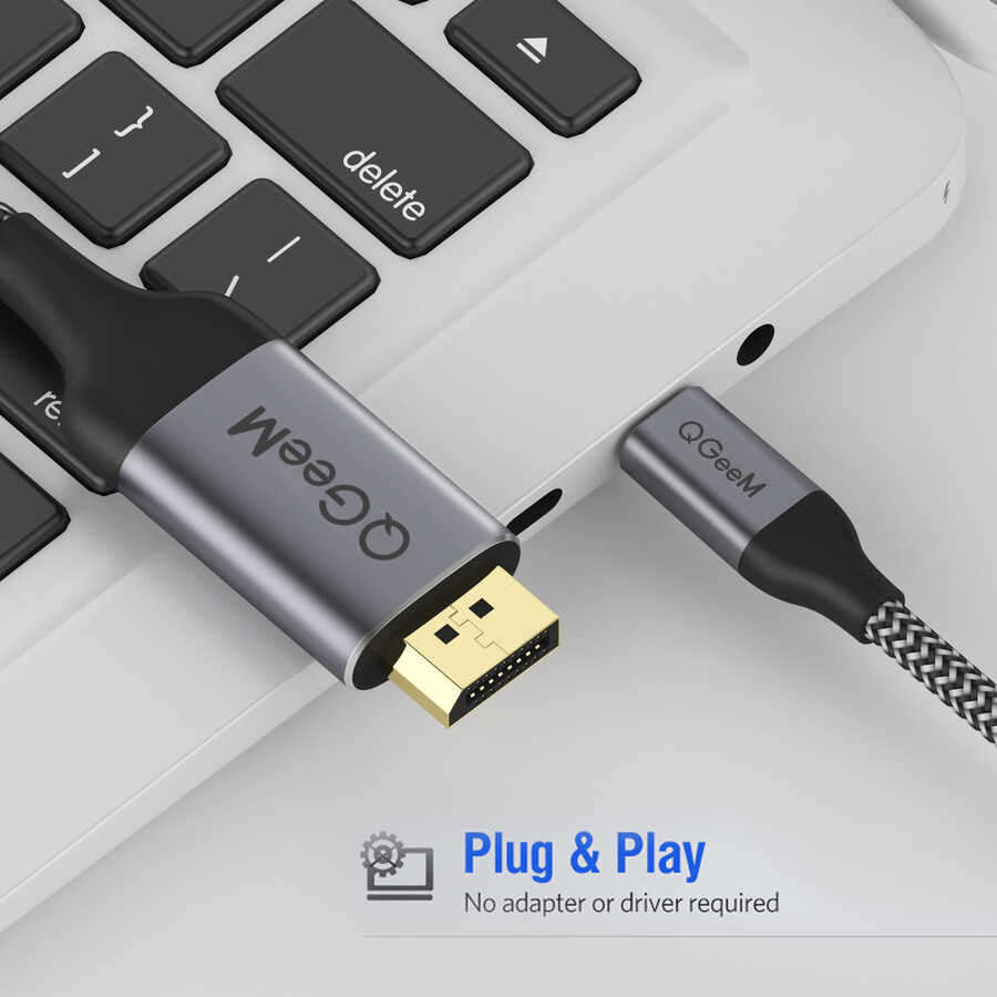 Qgeem QG-UA13 Type-C To Display Port Cable Black
