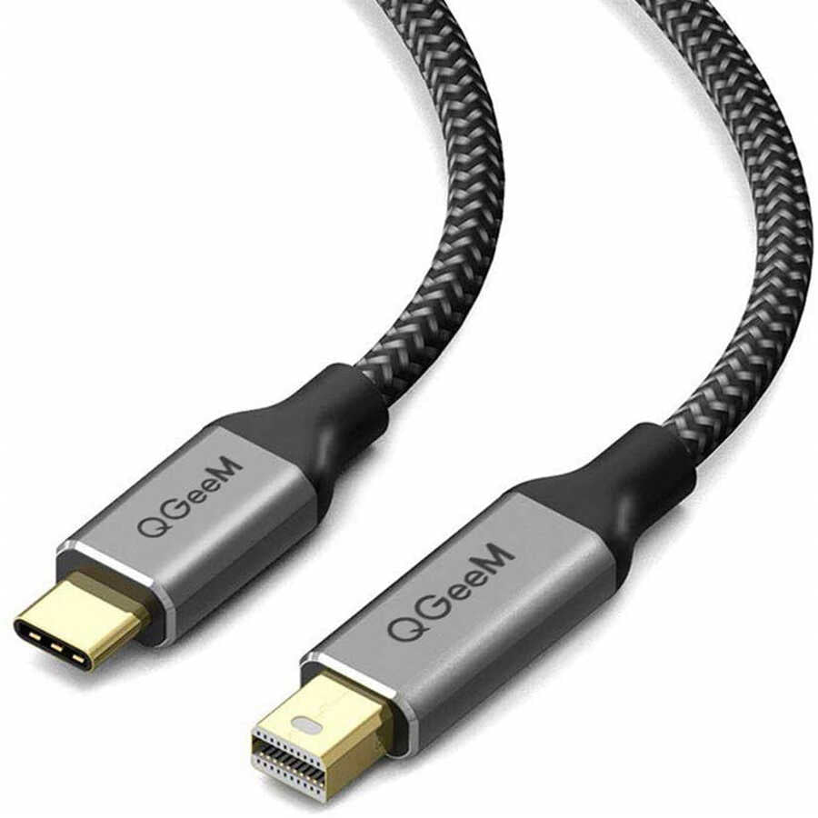 Qgeem QG-UA14 Type-C To Mini Display Port Kablo Siyah