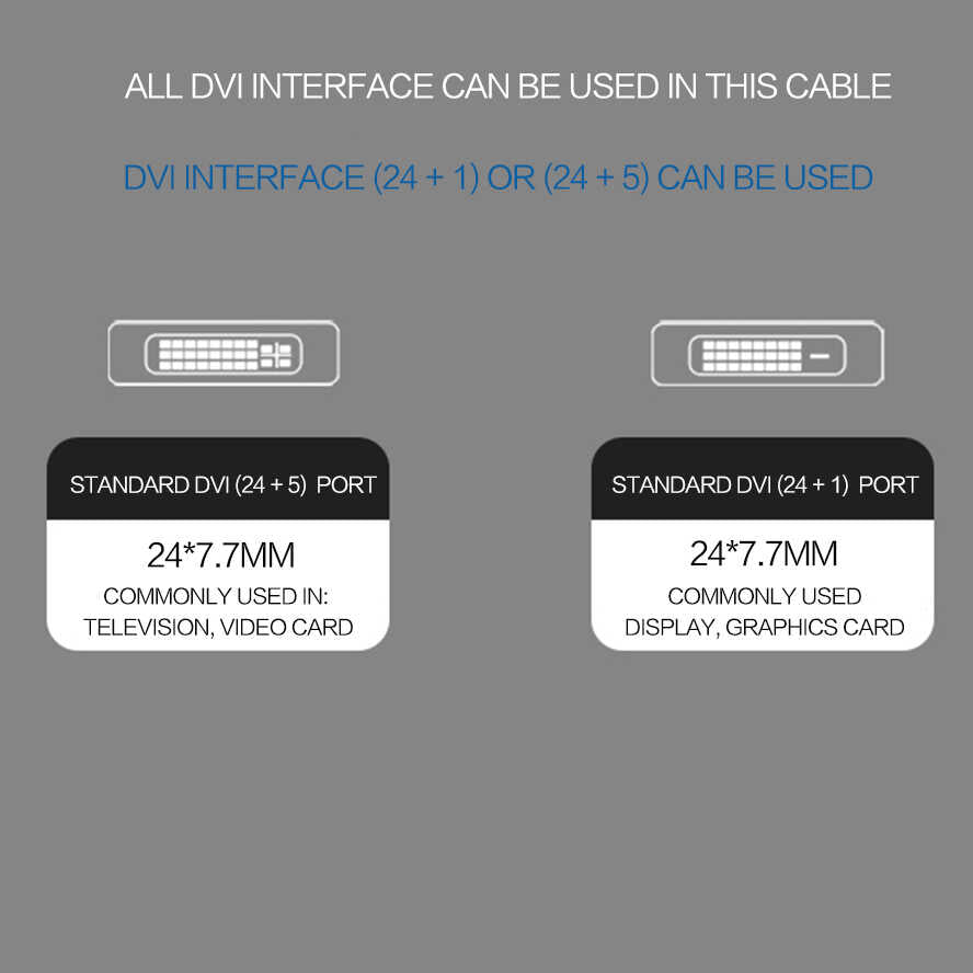 Qgeem QG-UA18 Type-C To DVI Kablo 1.2M Siyah