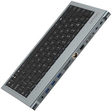 Qgeem QG-UH-11-2 Type-C Hub Keyboard Black