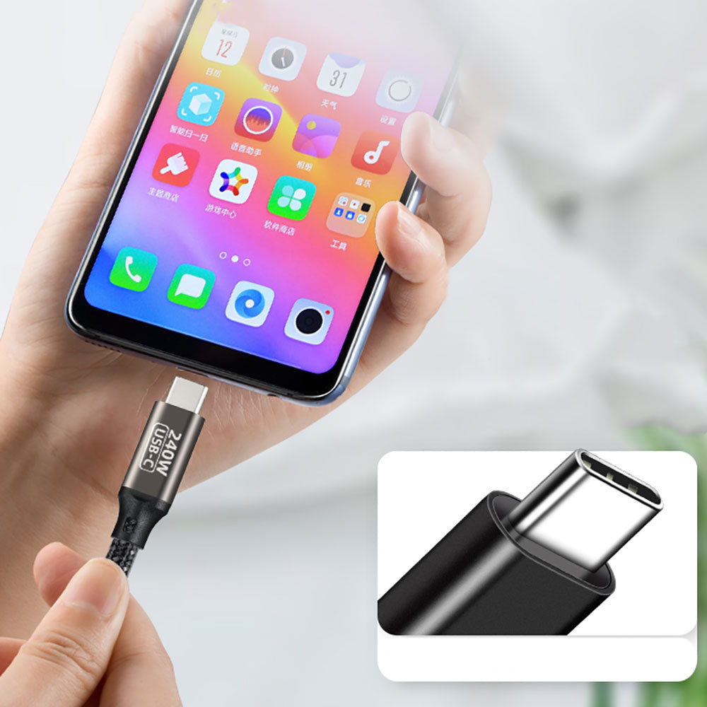 Qgeem QG02 Type-C to Type-C PD3.1 Data Cable 240W 480Mbps 0.5 Meter Black