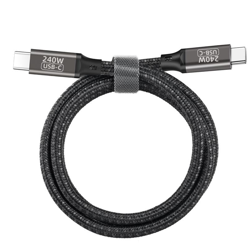 Qgeem QG02 Type-C to Type-C PD3.1 Data Cable 240W 480Mbps 1 Meter Black