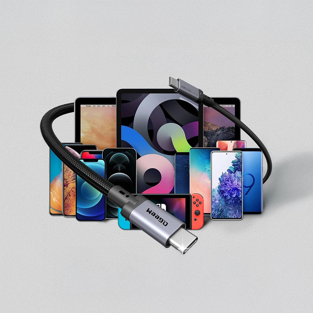 Qgeem QG03 Type-C to Type-C PD 40G 8K@60Hz Data Kablosu 240W 1M Gri