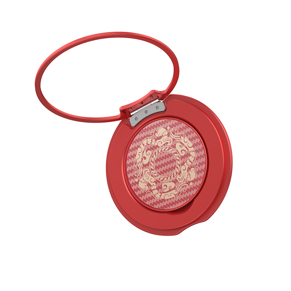 Raptic Defeme FreeFlow 360 Derece Dönebilen Karbon Fiber Tasarımlı Parmak Ring Stand Kırmızı