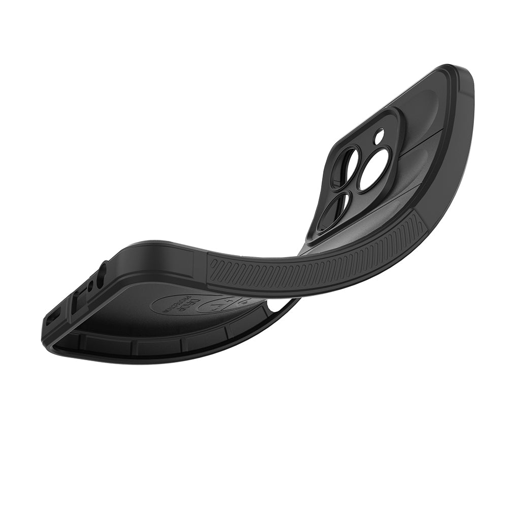Realme C61 Case Flexible TPU Hollow Back Surface Design Zore Ethnic Silicone Cover Black