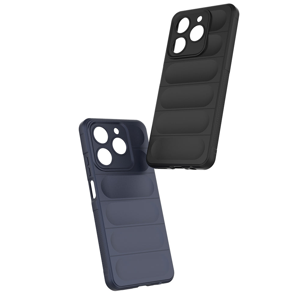 Realme C61 Case Flexible TPU Hollow Back Surface Design Zore Ethnic Silicone Cover Navy Blue