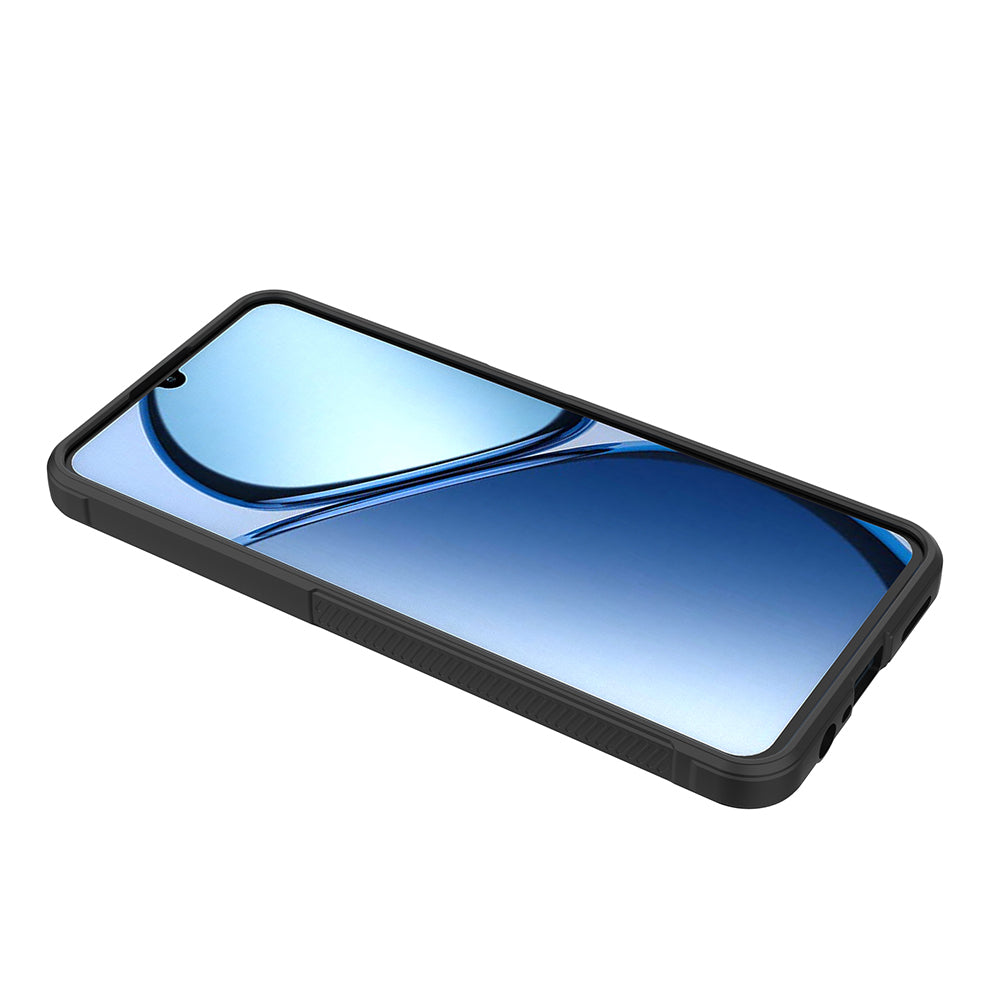 Realme C61 Case Flexible TPU Hollow Back Surface Design Zore Ethnic Silicone Cover Navy Blue