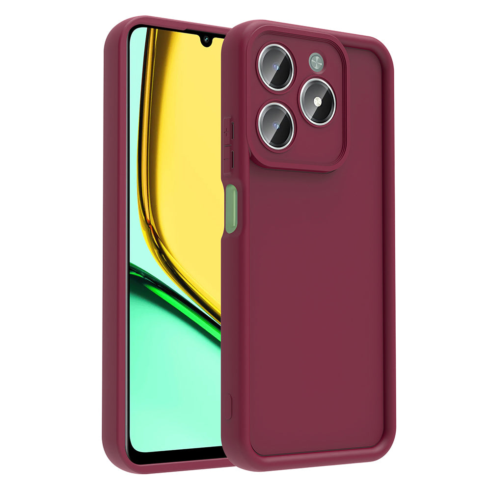 Realme C61 Case Camera Protection Zore Pineapple Cover Dark Green