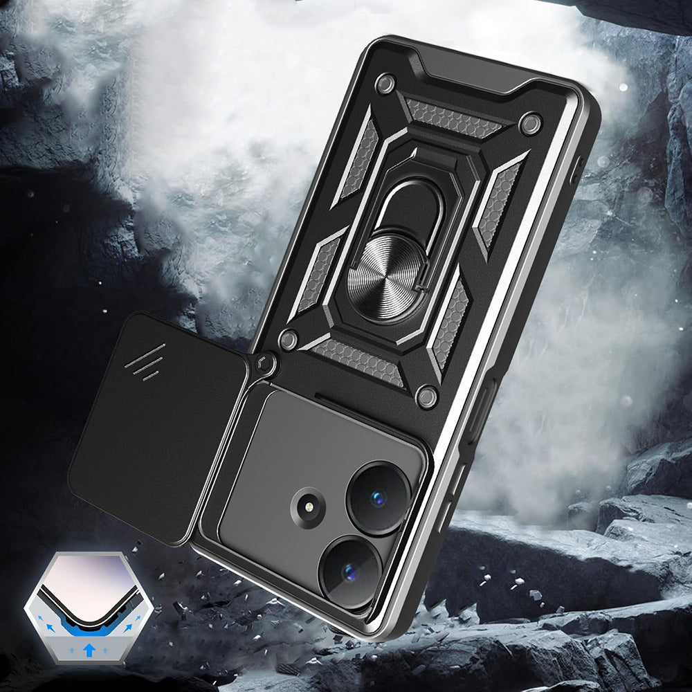 Realme Note 60 Case Magnetic Stand Camera Protection Zore Sliding Vega Cover Blue